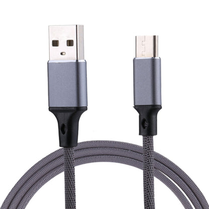 1m 2A Output USB to USB-C / Type-C Nylon Weave Style Data Sync Charging Cable, 2A Black, 2A Pink�...