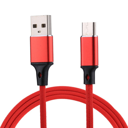 1m 2A Output USB to USB-C / Type-C Nylon Weave Style Data Sync Charging Cable, 2A Black, 2A Pink�...