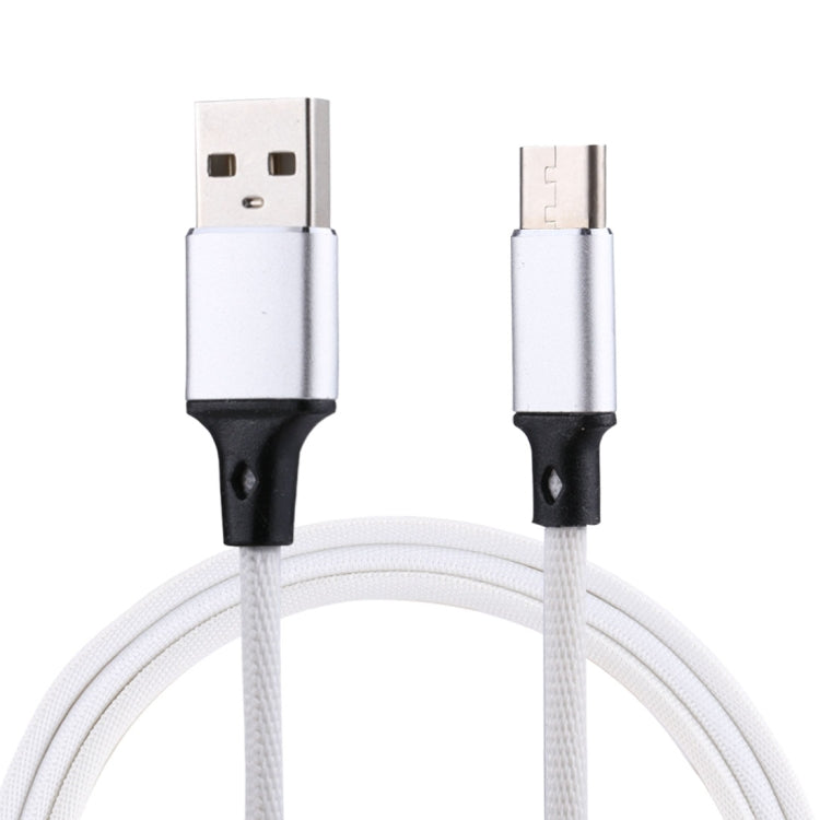 1m 2A Output USB to USB-C / Type-C Nylon Weave Style Data Sync Charging Cable, 2A Black, 2A Pink�...