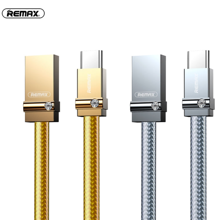 REMAX RC-091a 2.4A USB to USB-C / Type-C Golden Diamond Data Sync Charging Cable, Cable Length: 1...