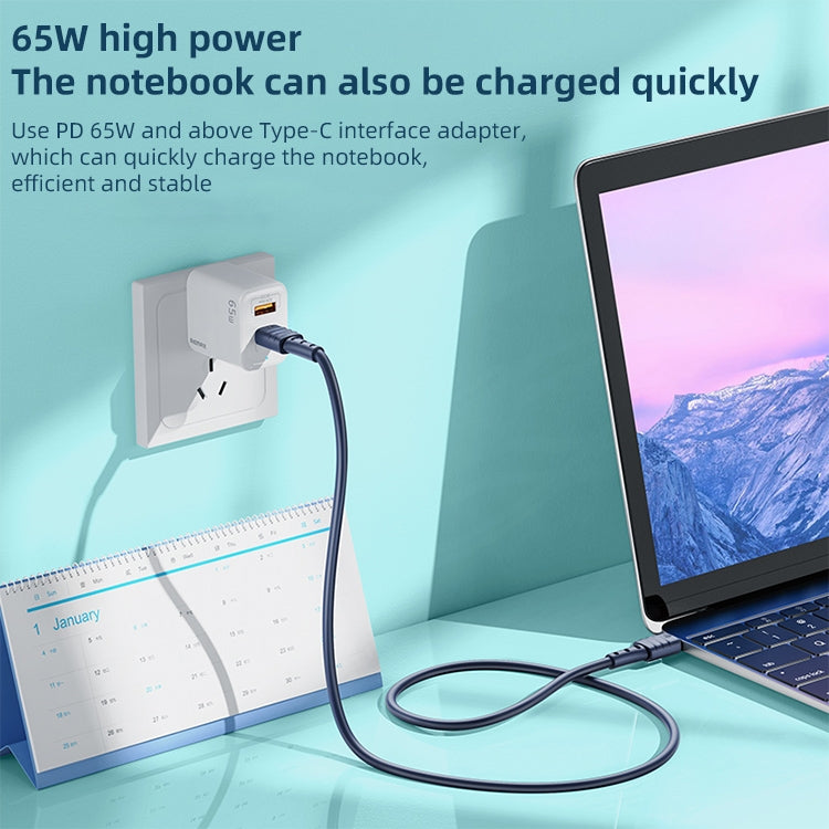 REMAX RC-068 PD 65W Type-C / USB-C to Type-C / USB-C High Elastic TPE Fast Charging Data Cable, L...