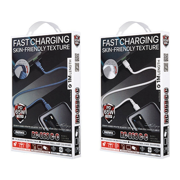 REMAX RC-068 PD 65W Type-C / USB-C to Type-C / USB-C High Elastic TPE Fast Charging Data Cable, L...