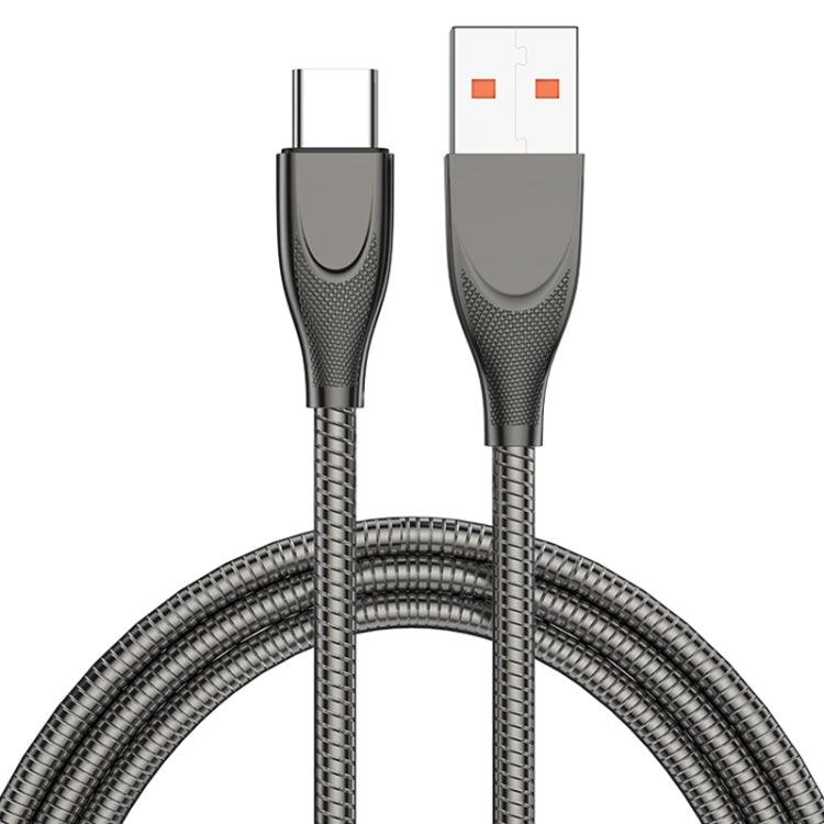 ADC-009 USB to USB-C / Type-C Zinc Alloy Hose Fast Charging Data Cable, Cable Length: 1m���������...