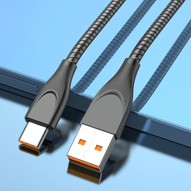 ADC-009 USB to USB-C / Type-C Zinc Alloy Hose Fast Charging Data Cable, Cable Length: 1m���������...
