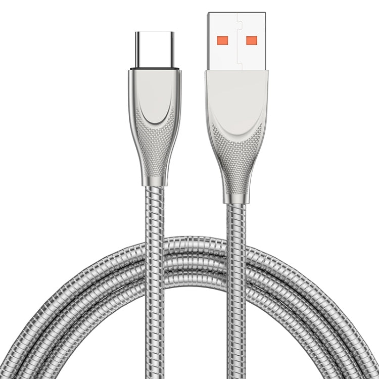 ADC-009 USB to USB-C / Type-C Zinc Alloy Hose Fast Charging Data Cable, Cable Length: 1m���������...