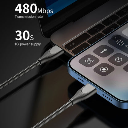 ADC-009 USB to USB-C / Type-C Zinc Alloy Hose Fast Charging Data Cable, Cable Length: 1m���������...