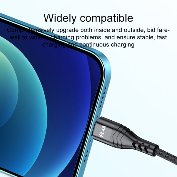 4 in 1 66W 6A USB to 8 Pin + Micro USB + Dual USB-C / Type-C Fast Charging Data Cable, Cable Leng...