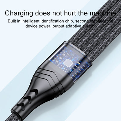 4 in 1 66W 6A USB to 8 Pin + Micro USB + Dual USB-C / Type-C Fast Charging Data Cable, Cable Leng...