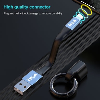IVON CA90 3.1A Max USB to USB-C / Type-C Portable Data Cable with Ring, Length: 14.5cm, Type-C