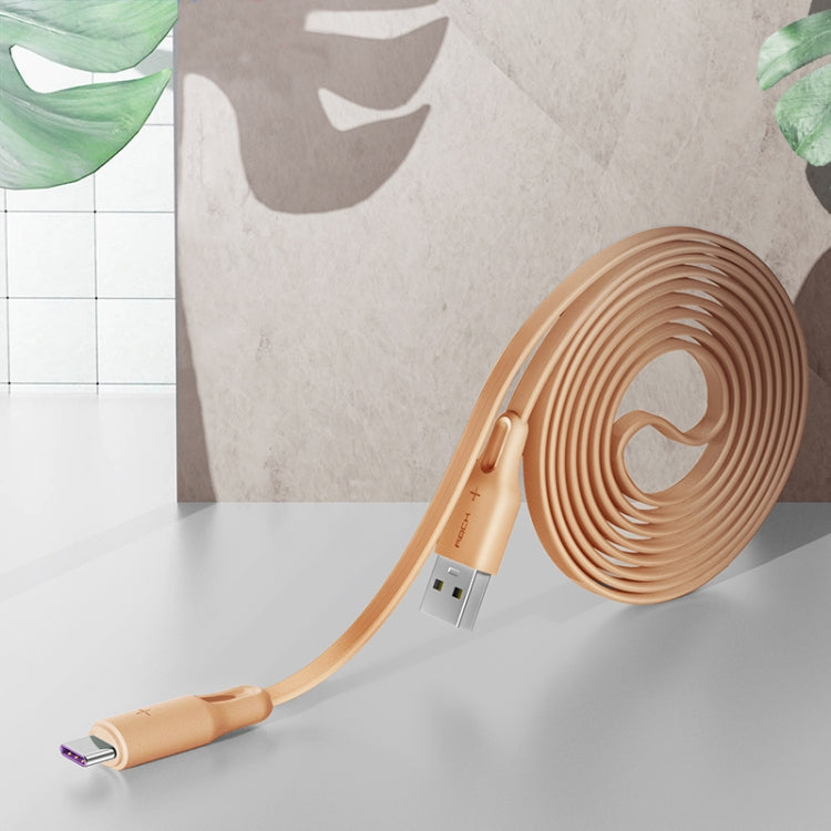 ROCK S1 5V / 2.4A USB-C / Type-C Charging + Data Synchronization TPE Flat Shape Data Cable, Cable...
