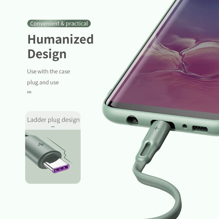 ROCK S1 5V / 2.4A USB-C / Type-C Charging + Data Synchronization TPE Flat Shape Data Cable, Cable...