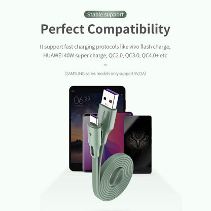 ROCK S1 5V / 2.4A USB-C / Type-C Charging + Data Synchronization TPE Flat Shape Data Cable, Cable...