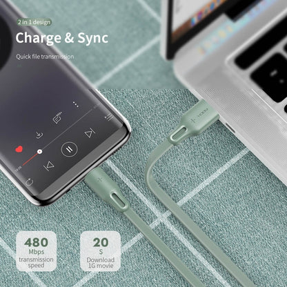 ROCK S1 5V / 2.4A USB-C / Type-C Charging + Data Synchronization TPE Flat Shape Data Cable, Cable...