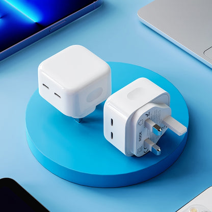 ROCK T58 35W Dual USB-C / Type-C Ports PD Charger, UK Plug, UK Plug
