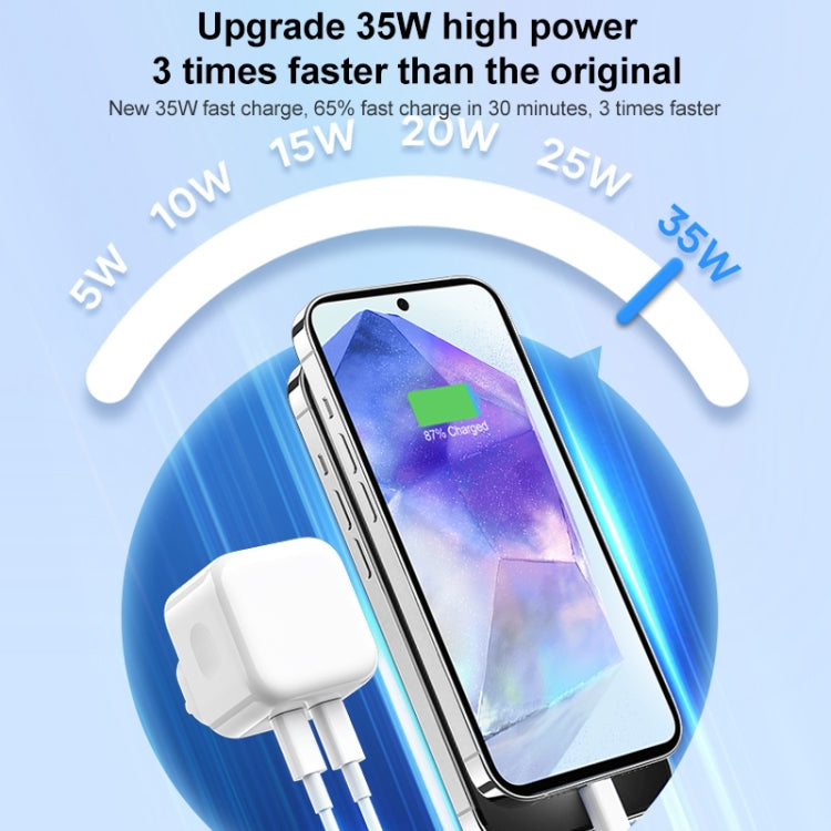 ROCK T58 35W Dual USB-C / Type-C Ports PD Charger, UK Plug, UK Plug