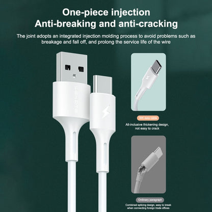 WK WDC-136 USB to Type-C / USB-C 3A Fast Charging Data Cable, USB to Type-C(White)