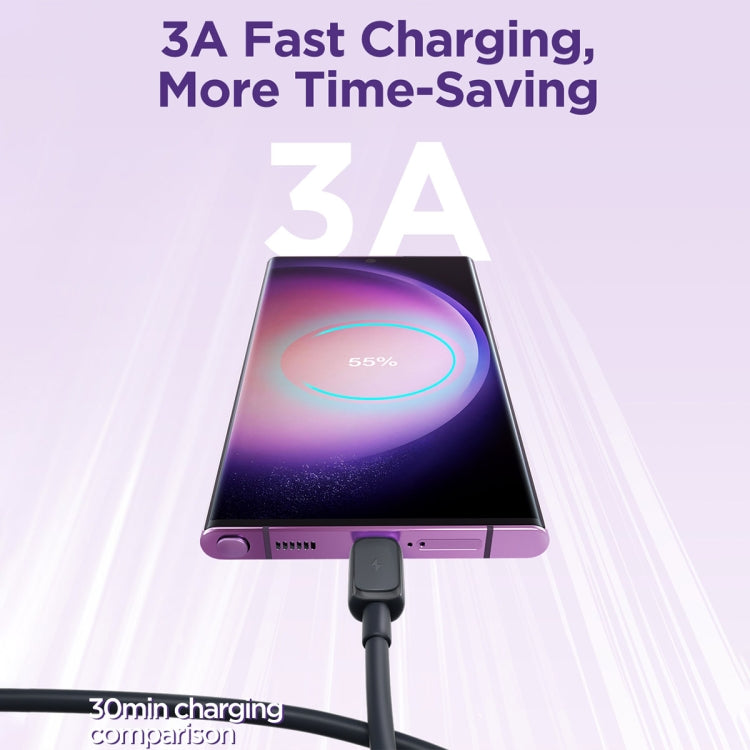 JOYROOM S-AC027A14 Multi-Color Series 3A USB to USB-C / Type-C Fast Charging Data Cable, Length:1...