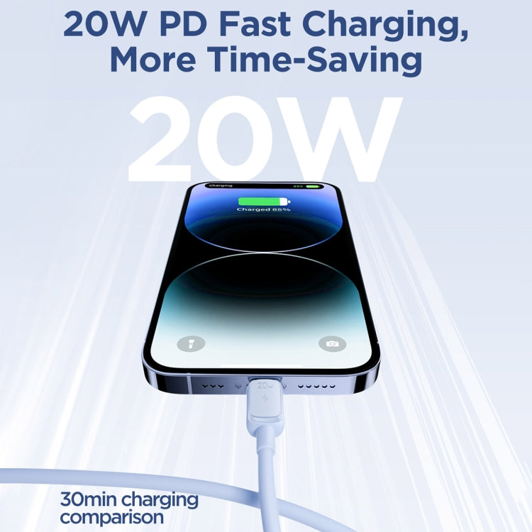 JOYROOM S-CL020A14 Multi-Color Series 20W USB-C / Type-C to 8 Pin Fast Charging Data Cable, Lengt...