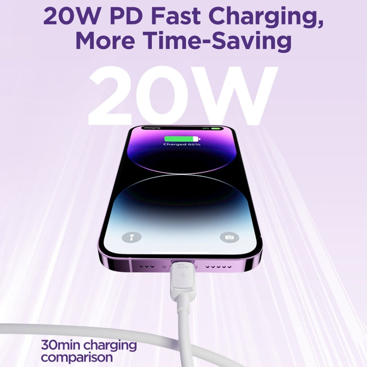 USB-C / Type-C to 8 Pin Fast Charging Data Cable, Length:1.2m