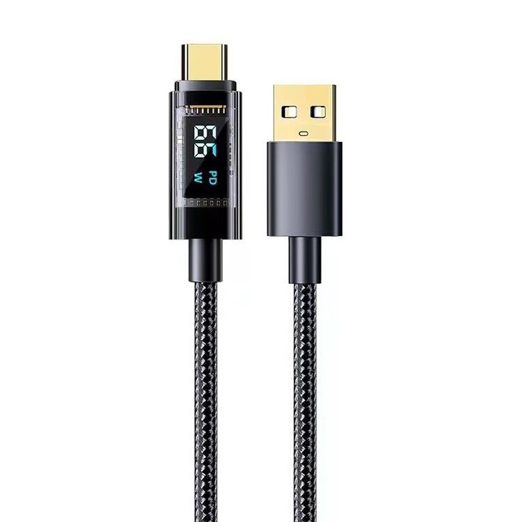 Mutural Li-CC007 1.2m 66W Transparent Digital Display USB to Type-C Charging Data Cable����������...