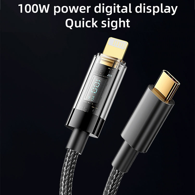 Mutural Li-CC007 1.2m 66W Transparent Digital Display USB to Type-C Charging Data Cable����������...