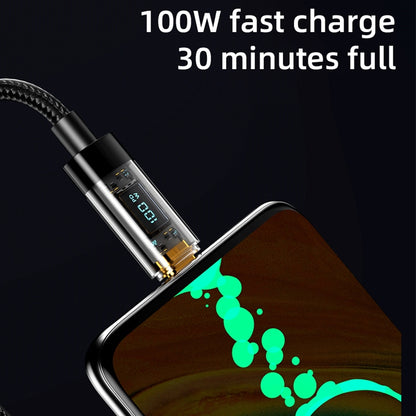 Mutural Li-CC007 1.2m 66W Transparent Digital Display USB to Type-C Charging Data Cable����������...