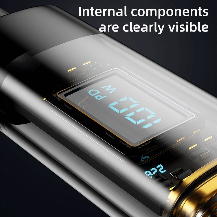 Mutural Li-CC007 1.2m 66W Transparent Digital Display USB to Type-C Charging Data Cable����������...