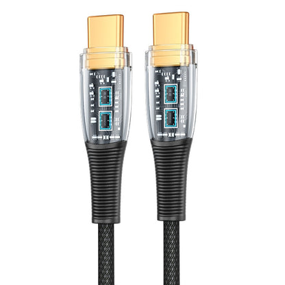 Mutural Li-CC009 1.2m 100W Transparent USB-C / Type-C to Type-C Charging Data Cable��������������...