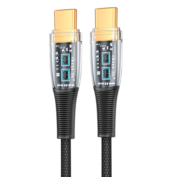 Mutural Li-CC009 1.2m 100W Transparent USB-C / Type-C to Type-C Charging Data Cable��������������...