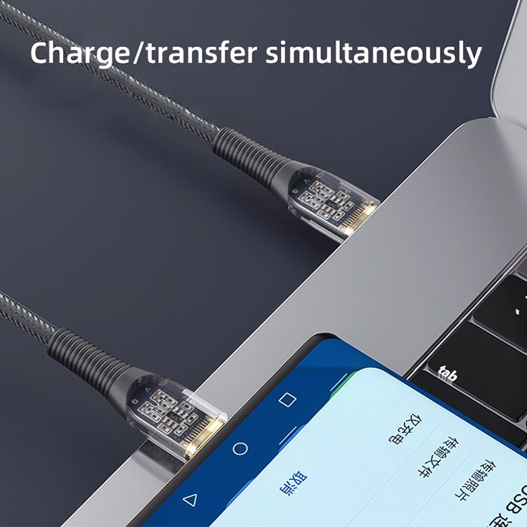 Mutural Li-CC009 1.2m 100W Transparent USB-C / Type-C to Type-C Charging Data Cable��������������...