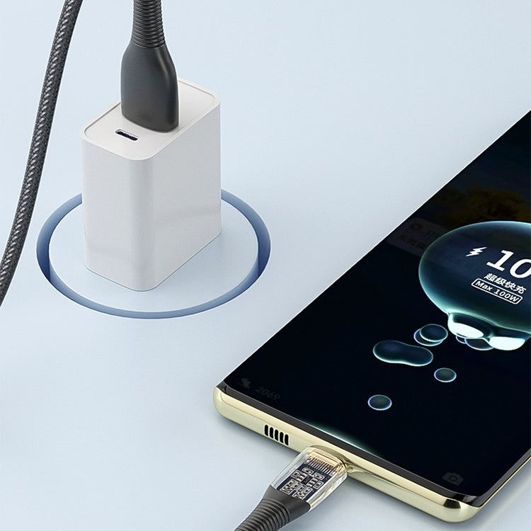 Mutural Li-CC009 1.2m 100W Transparent USB-C / Type-C to Type-C Charging Data Cable��������������...