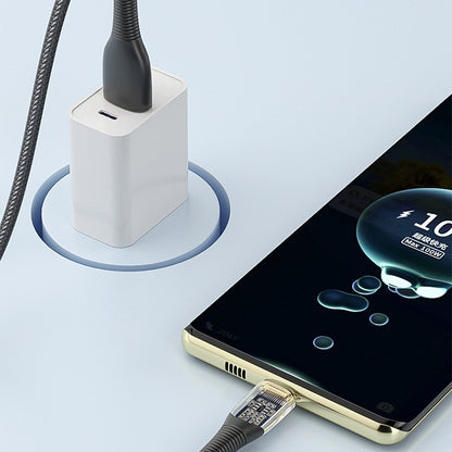 Mutural Li-CC009 1.2m 100W Transparent USB-C / Type-C to Type-C Charging Data Cable��������������...