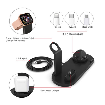 HQ-UD15 Rotatable Wireless Charging Base with Stand for Phones / iWatches / AirPods (Silver)�����...