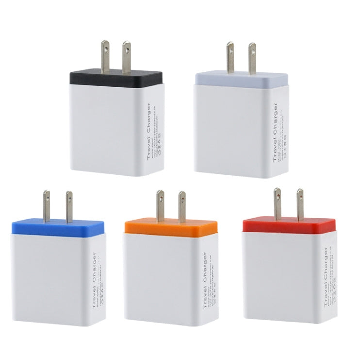 2A 3USB Mobile Phone Travel Charger US PLug, black, gray, red, orange, blue