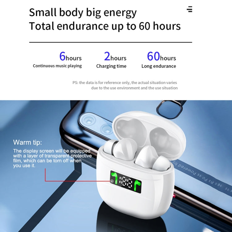 Earphone LED Display Waterproof Headset Noise Earbuds