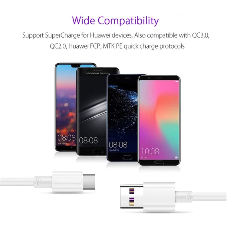 5A USB to USB-C / Type-C Mobile Phone Tablet PC Universal Super Fast Charging Data Cable, 1m, 1.5...