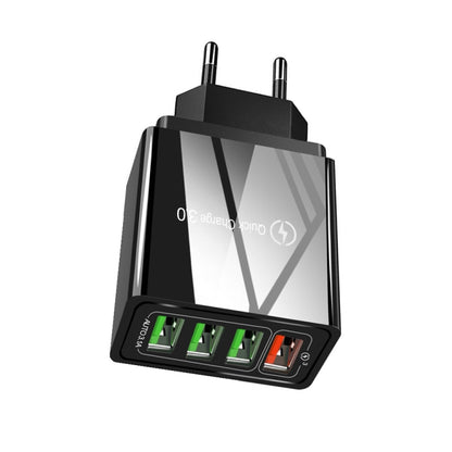 30W QC 3.0 USB + 3 USB 2.0 Ports Mobile Phone Tablet PC Universal Quick Charger Travel Charger, E...