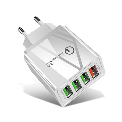 30W QC 3.0 USB + 3 USB 2.0 Ports Mobile Phone Tablet PC Universal Quick Charger Travel Charger, E...