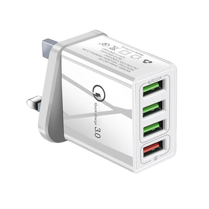 30W QC 3.0 USB + 3 USB 2.0 Ports Mobile Phone Tablet PC Universal Quick Charger Travel Charger, U...