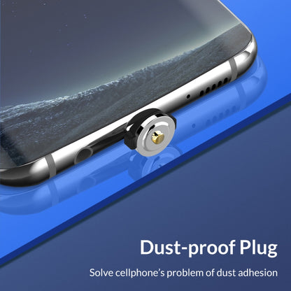 USB to 8 Pin Magnetic Metal Connector Nylon Two-color Braided Magnetic Data Cable, Cable Length: ...