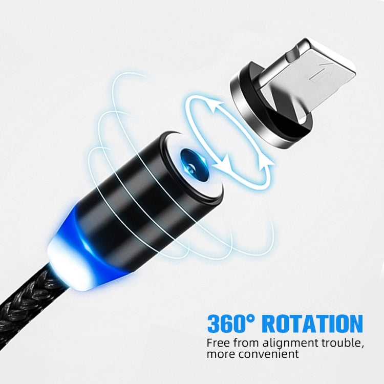USB to 8 Pin Magnetic Metal Connector Nylon Two-color Braided Magnetic Data Cable, Cable Length: ...