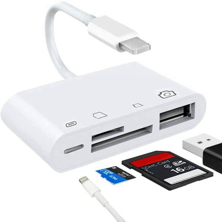 4 in 1 SD TF USB to lightning camera reader adapter   IOS 13