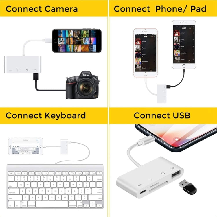 4 in 1 SD TF USB to lightning camera reader adapter   IOS 13