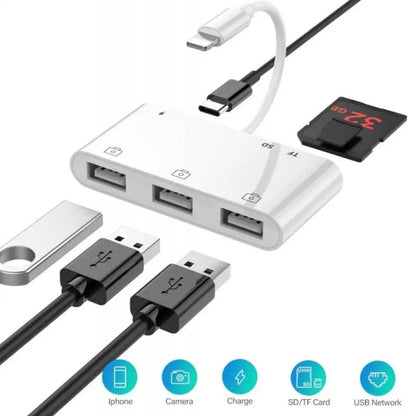 Applicable to the hard disk adapter of iPhone tablet OTG data cable USB mouse keyboard multifunction converter