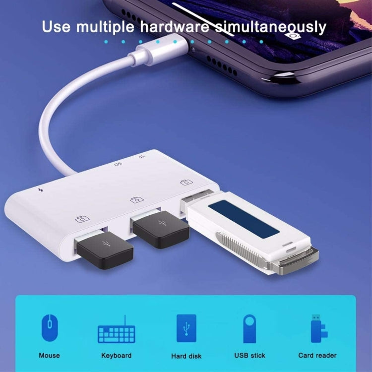 Applicable to the hard disk adapter of iPhone tablet OTG data cable USB mouse keyboard multifunction converter