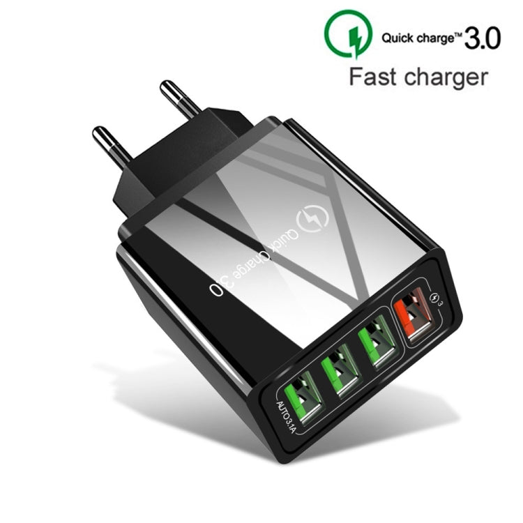 2 in 1 USB to USB-C / Type-C Data Cable + 30W QC 3.0 4 USB Interfaces Mobile Phone Tablet PC Univ...