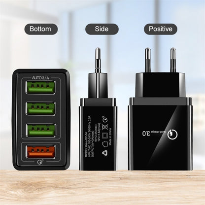2 in 1 USB to USB-C / Type-C Data Cable + 30W QC 3.0 4 USB Interfaces Mobile Phone Tablet PC Univ...