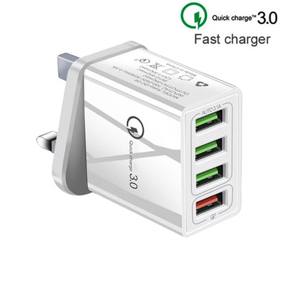 2 in 1 1m USB to USB-C / Type-C Data Cable + 30W QC 3.0 4 USB Interfaces Mobile Phone Tablet PC U...