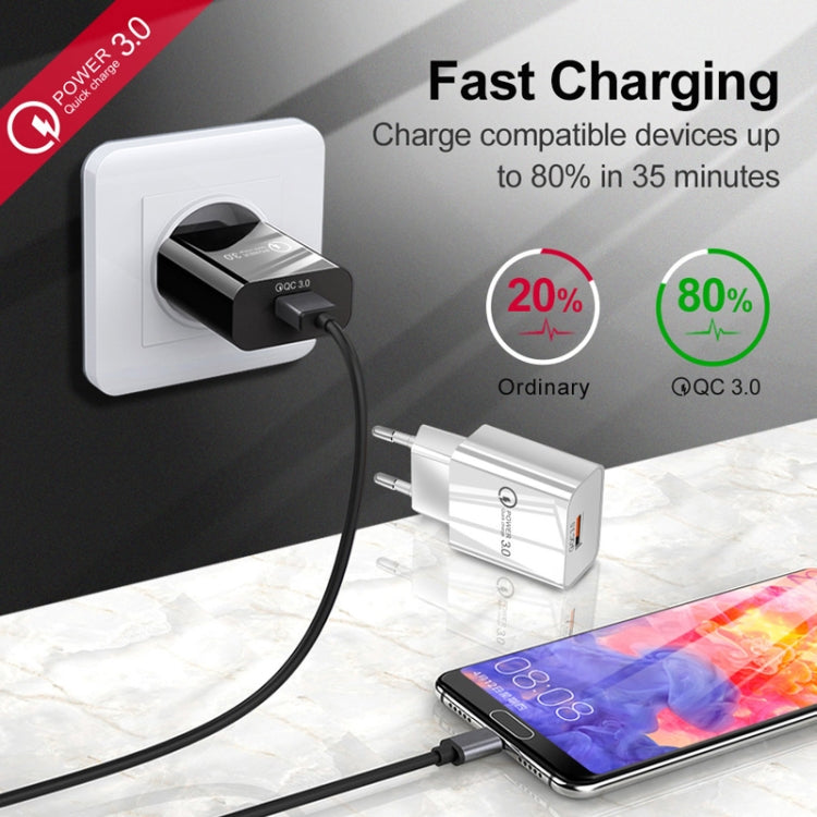 Mini QC3.0 USB 18W Mobile Phone Tablet Universal Fast Charger, US Plug, US Plug