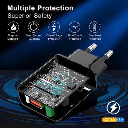 Mini QC3.0 USB 18W Mobile Phone Tablet Universal Fast Charger, US Plug, US Plug